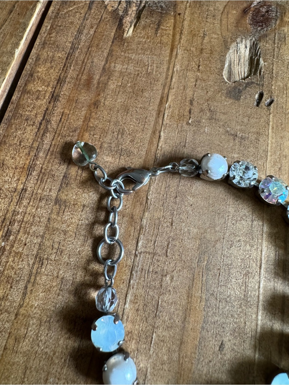 Sabika white opal crystal pearl bracelet 7” - 8 1/2” - Picture 4 of 9